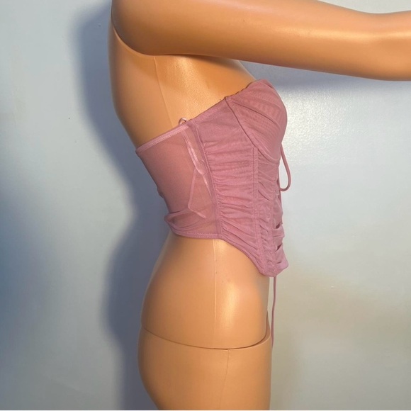 Zara Pink Mesh Detail Top - Picture 2 of 4